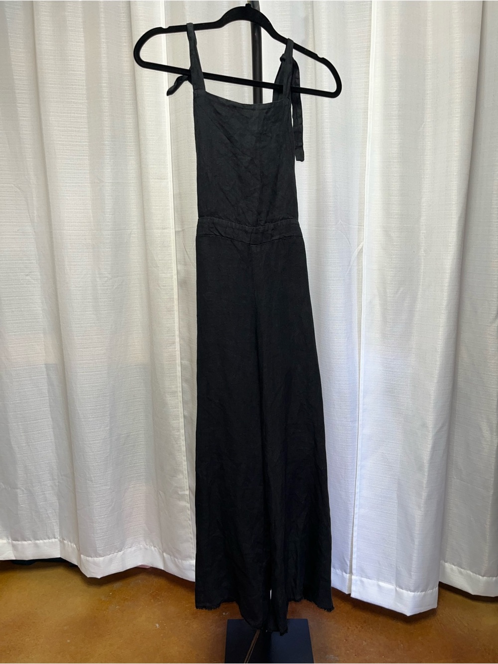 Krisa linen black tie overalls NWT | size small